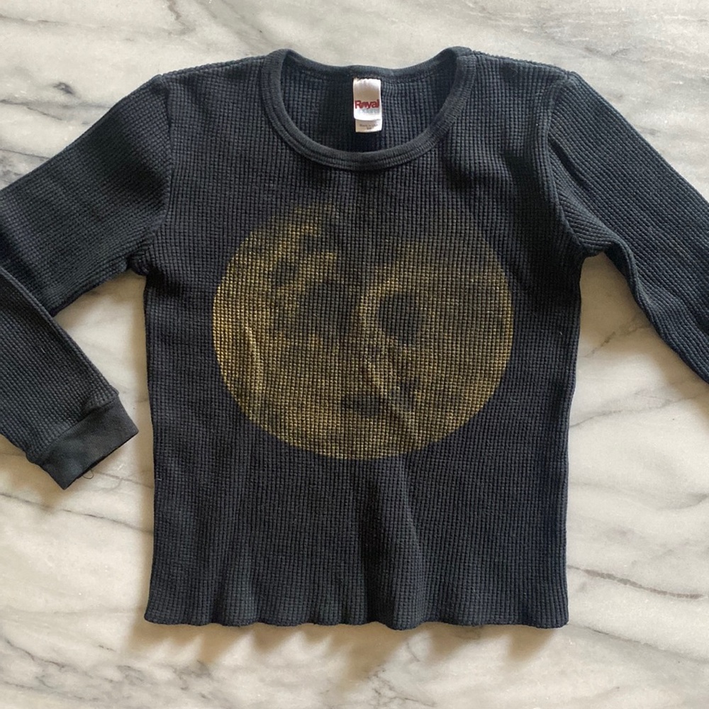 Thermal cotton shirt with gold moon print